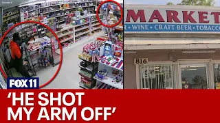 'He shot my arm off': Store owner shoots would-be robber