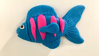 ♥️ Clay with me- how to make a fish | model craft tutorial. easy DIY