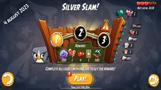 Angry Birds 2 Silver Slam 4-5-6 | After 8 tries..and some help FINALLY got the Pig through the hole!