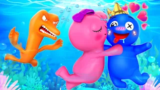 Rainbow Friends 2, But PINK and BLUE FALL IN LOVE make ORANGE CRAZY?! | Cartoon Animation