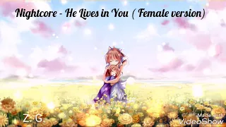 Nightcore - He Lives in You (Female version)