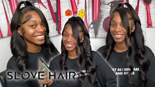 Half Up Half Down Frontal Wig Install | Felicia Ducasse ft Slove hair