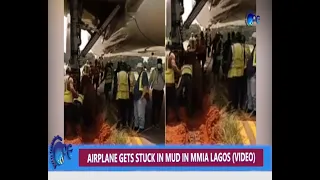 AIRPLANE GETS STUCK INMUD IN MMIA LAGOS (VIDEO)