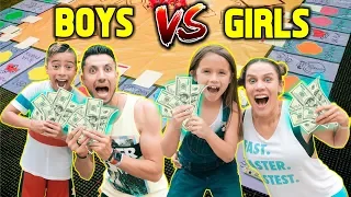 GIANT BOARD GAME CHALLENGE!! WINNER GETS $10,000!!! (BOYS VS GIRLS) | The Royalty Family