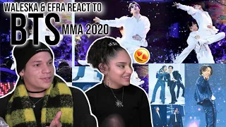 Waleska & Efra react to BTS (방탄소년단) Black Swan Perf.+ ON + Life Goes On + Dynamite|2020 MMA|REACTION