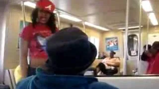 CRAZY GIRL ON TRAIN CAUGHT ON TAPE