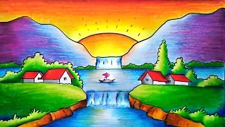 Easy Scenery Drawing for Kids-Step by Step