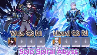 Solo Wriothesley C3 R1 & Neuvillette C0 R1 Spiral abyss floor 12 Gesnhin impact