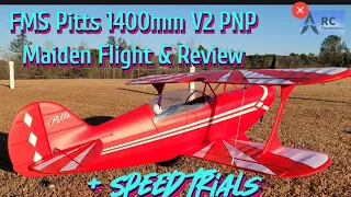 *NEW* FMS Pitts 1400mm V2 PNP Maiden Flight & Review + Speed Trials