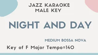 Night and day - Bossa Nova Jazz KARAOKE - male key [sing along background music]