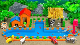 DIY Mini Farming Diorama with House For Cow , Dinosaur , Rabbit | DIY Mini Farm & Water Pump