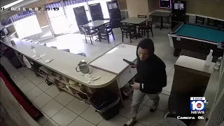 Surveillance video shows armed robbery at popular Hialeah cafeteria