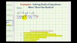 Ex 6:  Solve Radical Equations - Two Square Roots