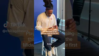 Chicago Bears Players Reacting to Their Monster Cards For the First Time  #chicagobears #bears #nfl