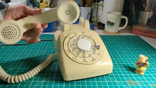 Northern Telecom Ivory Beige 500 Rotary Telephone Set - 1979 - Dial, Ring and Spin Around