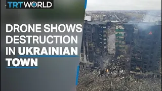 Drone shows extent of damage in Ukrainian town of Borodyanka
