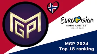 Melodi Grand Prix 2024 Top 18 ranking (with comments)