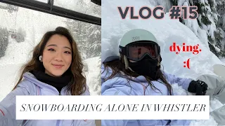 SNOWBOARDING ALONE AT WHISTLER??? VLOG #15 | getawei