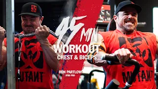 Try Big Ron's 45 MIN CHEST & BICEPS DAY challenge!🕒 💪🏽 | MUTANT