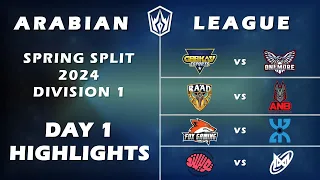 Day 1 Highlights | Arabian League Spring Split 2024 | Division 1 |  League of Legends