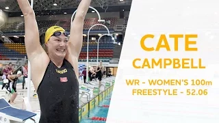 Cate Campbell - WORLD RECORD REACTION - 100m Freestyle 52.06