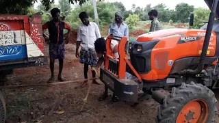 Kubota Mu4501 is badly stucked with a big trailer and got helped by Euro 50