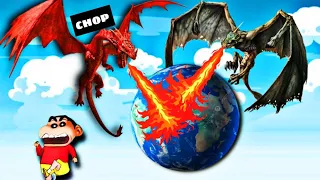 SHINCHAN and CHOP Using A SPACE DRAGON to DESTROY THE STRONGEST PLANET !|SOLAR SMASH|IamBolt Gaming