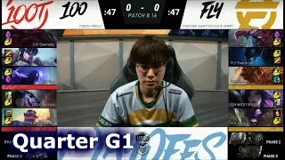 100 Thieves vs FlyQuest | Game 1 Quarter Finals S8 NA LCS Summer 2018 | 100 vs FLY G1