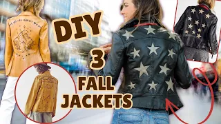 FREE PEOPLE Aesthetic - 3 EASY FALL Jacket Upcylces !  DIY with Cricut