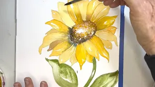 Watercolor, sunflowers, simple, and fun Splurging with WN paints!  #REPOST