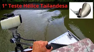 1° Teste da hélice tailandesa no motor 52cc 3hp