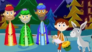 🎄Christmas Carols with Lyrics - The Little Drummer Boy & We Three Kings of Orient Are - Animation
