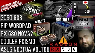 Resumão: 3050 6GB lançou / 7700XT caiu / Fim Wordpad / Cooler + monitor / Until Dawn PC / ZEN 5 2024