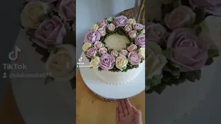 Cake DÉCORATION 🌹🌹🌹ROSES/ Оформлення торта розами