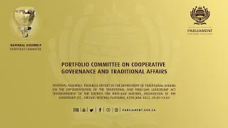 Portfolio Committee on Cooperative Governance and Traditional Affairs, 7th June 2022