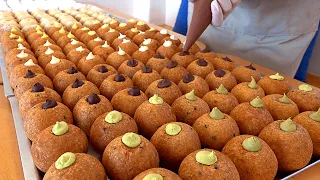 찹쌀도넛 2,000 sold out every day! Cream Bomb Chewy Glutinous Rice Donuts - Korean street food