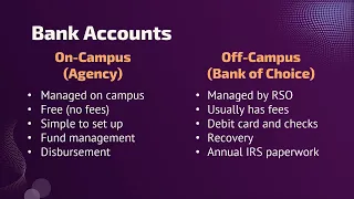 RSO Training: Finances