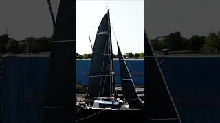 Testing the sails on the Vaan R5 #luxurysailing #yacht #sailingcatamaran