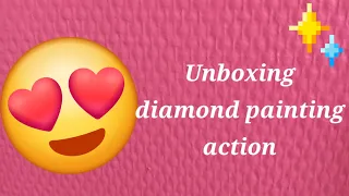 Unboxing 1/2 diamond painting action 😍🥰 #diamondpaintingaction