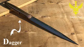 Making Knife - How to Make a Dagger Knife/Needle Knife from Old Car Leaf Spring