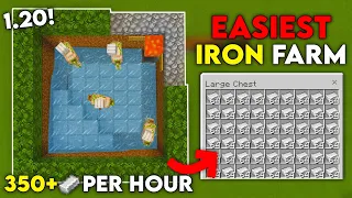 BEST 1.20 AUTOMATIC IRON FARM TUTORIAL IN MINECRAFT (MCPE/Bedrock/PC)