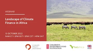 Webinar: Landscape of Climate Finance in Africa