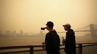 orange haze from wildfires still makes it hard to see in New York City