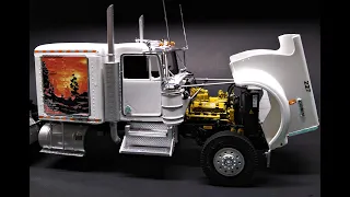 Kenworth W900 Semi Tractor Caterpillar 1/25 Scale Model Kit Build Review Revell 07659