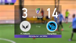 Обзор матча  FC Valkyrie 3-14 Young Boys  Турнир по мини футболу в городе Киев