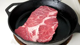 Cooking a Steak in a Cast Iron Pan with no oil