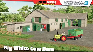 FS22 | Big White Cow Barn - Farming Simulator 22 New Mods Review 2K60