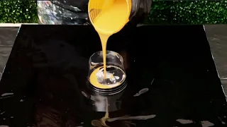 Transition from Day to Night with  Satisfying Pour Painting Transformation