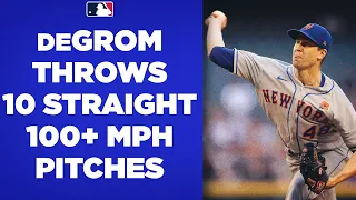 PUMPING HEAT! Jacob deGrom throws TEN straight 100+ mph pitches to open game, then a wipeout slider!