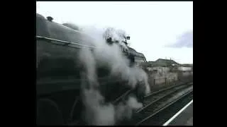 Caprotti valve gear and coal pusher in action on Duke of Gloucester locomotive in the UK